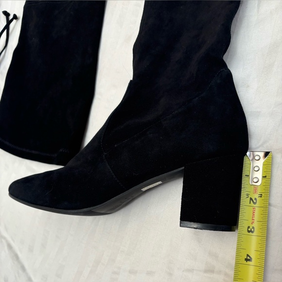 Stuart Weitzman Boots Over the Knee Tieland Black Suede 3" Heel Size 8.5 B - Picture 10 of 13